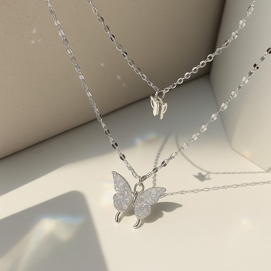 Cubic Zirconia Silver Plated Alloy Necklace
