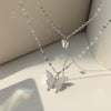 Cubic Zirconia Silver Plated Alloy Necklace