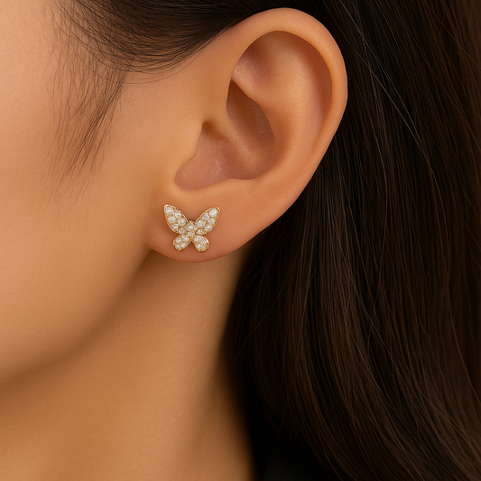 Elegant Butterfly Pearl Chain Earrings – 2-in-1 Versatile Style