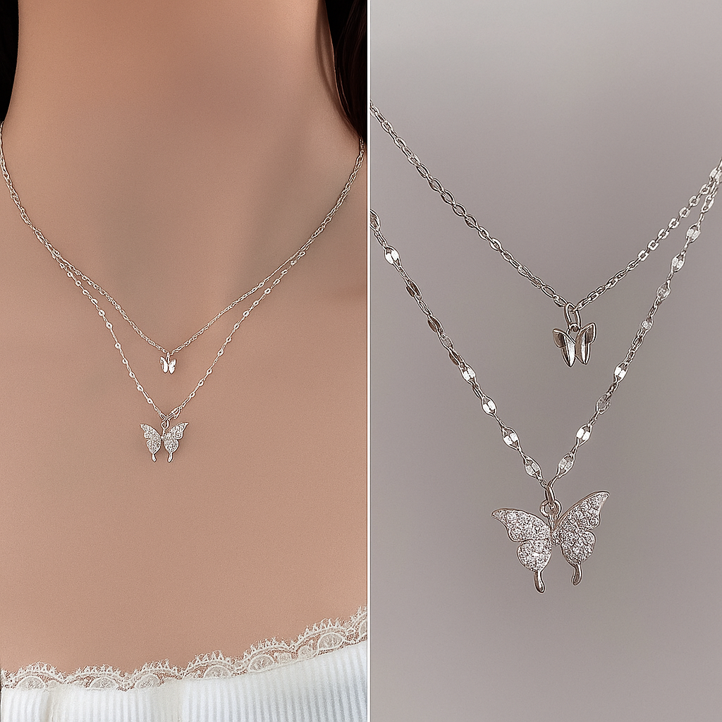 cubic zirconia silver plated alloy necklace