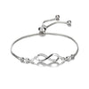 Love Crystal Infinity Bracelet for Women CZ Diamonds Latest Stylish Adjustable Charm Tennis Bracelet for Girls