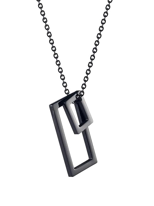 Chain Pendant for Men Fashion Black Pendants For Men | Silver Pendant Necklace | Stainless Steel Chain for Men | Accessories for Men | Birthday Gift for Men & Boys