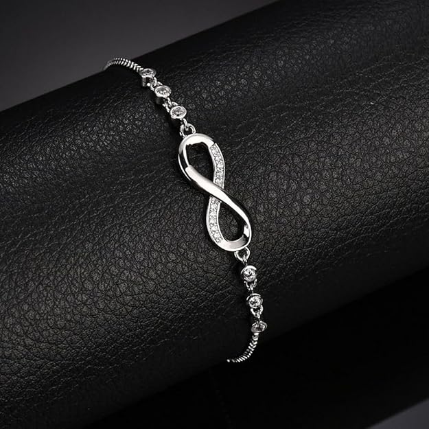love crystal infinity bracelet for women cz diamonds latest stylish adjustable charm tennis bracelet for girls