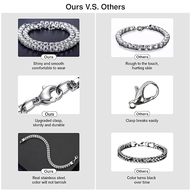 chain for men, luxury pure titanium steel chain | silver stainless steel chain | necklace jewellery for men & boys