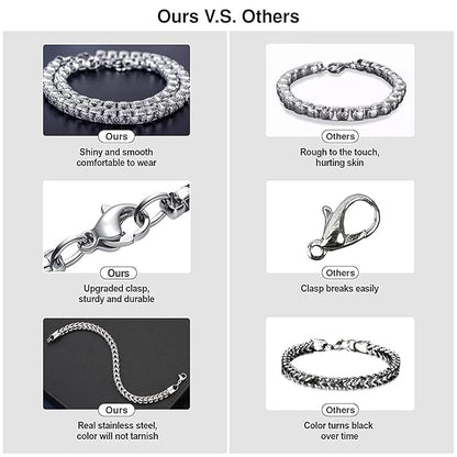 Chain for Men, Luxury Pure Titanium Steel Chain | Silver Stainless Steel Chain | Necklace Jewellery for Men & Boys