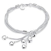Mahi Heart Charm Silver Rhodium Plated Alloy Bracelet for Women