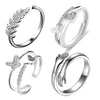 Hug Silver Ring For Women I AM Enough Love Adjustable Finger Rings For Women Girls Love Gifts Women's Jewellery Rings Combo