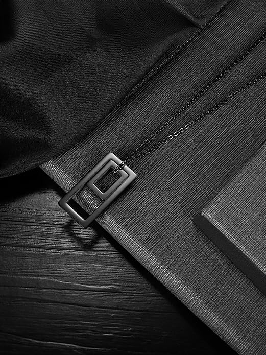 Chain Pendant for Men Fashion Black Pendants For Men | Silver Pendant Necklace | Stainless Steel Chain for Men | Accessories for Men | Birthday Gift for Men & Boys