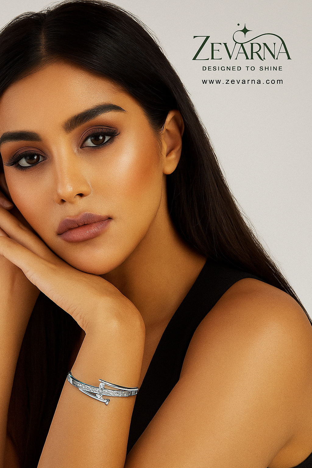 zevarna stone studded bracelet for women & girls | elegant designer wristwear | party wedding festival fashion accessory