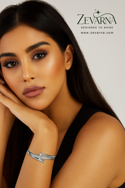 Zevarna Stone Studded Bracelet for Women & Girls | Elegant Designer Wristwear | Party Wedding Festival Fashion Accessory