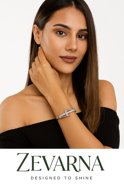 Zevarna Stone Studded Bracelet for Women & Girls | Elegant Designer Wristwear | Party Wedding Festival Fashion Accessory