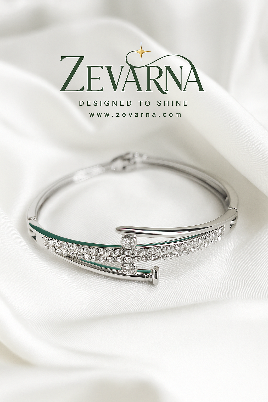 zevarna stone studded bracelet for women & girls | elegant designer wristwear | party wedding festival fashion accessory