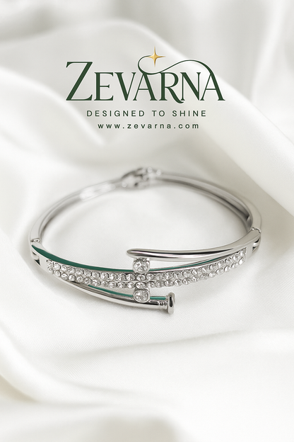 Zevarna Stone Studded Bracelet for Women & Girls | Elegant Designer Wristwear | Party Wedding Festival Fashion Accessory